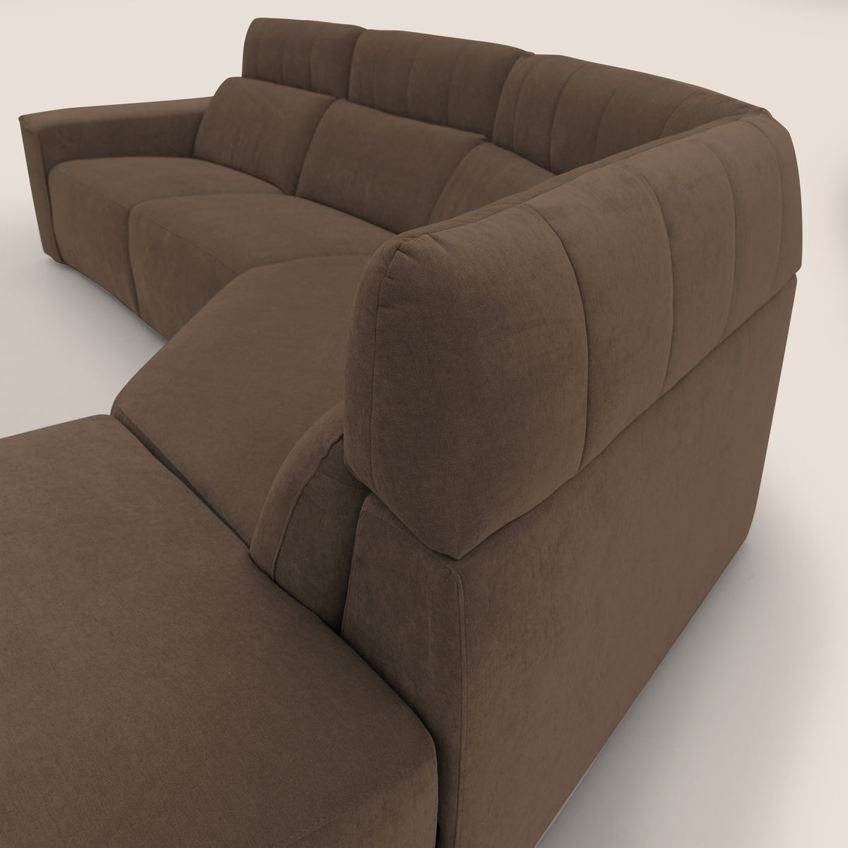 Clark Divano angolare con opzione relax elettrico in tessuto smacchiabile impermeabile T17 marrone - divitt.sbs