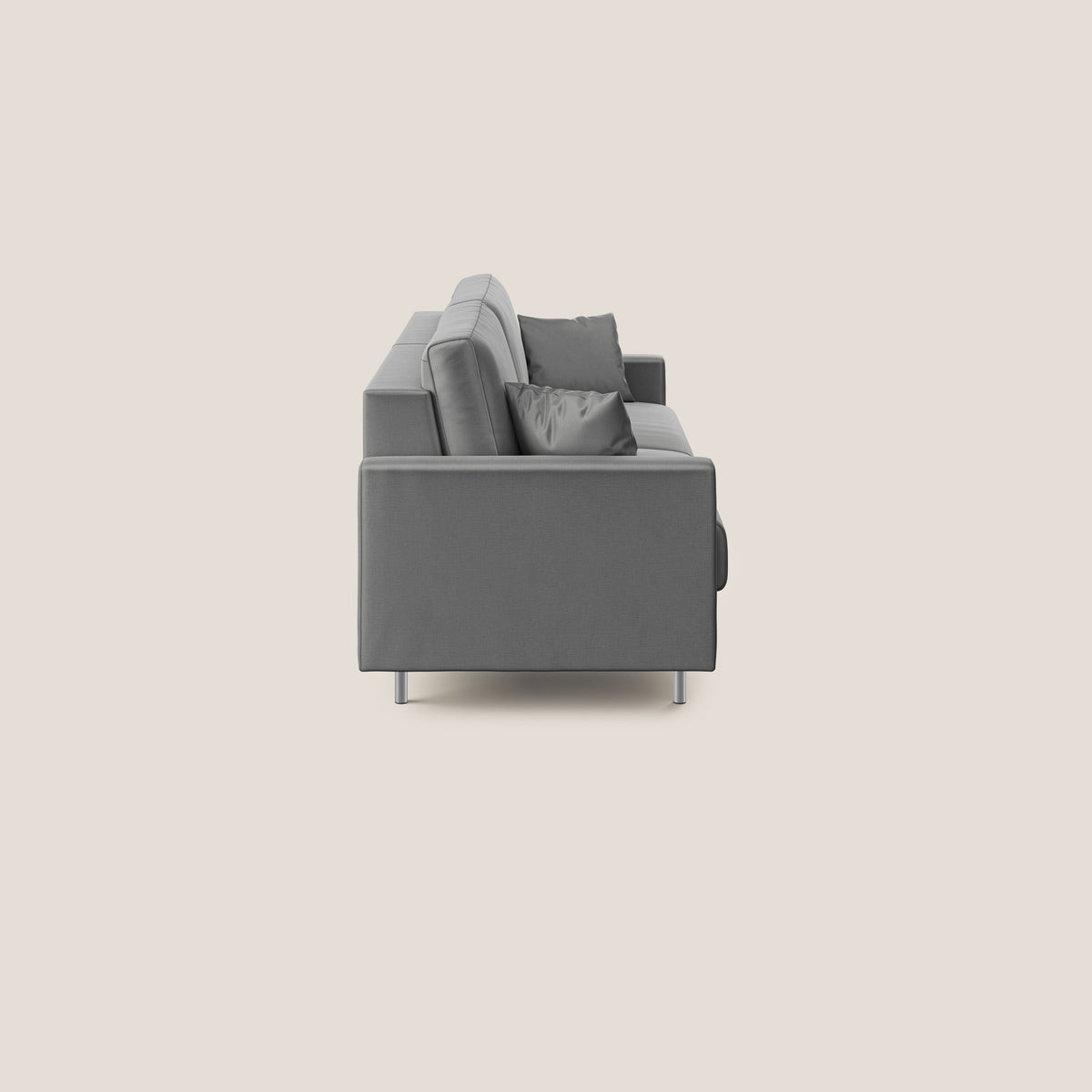Andromeda divano letto matrimoniale in velluto morbido impermeabile T01 grigio - divitt.sbs