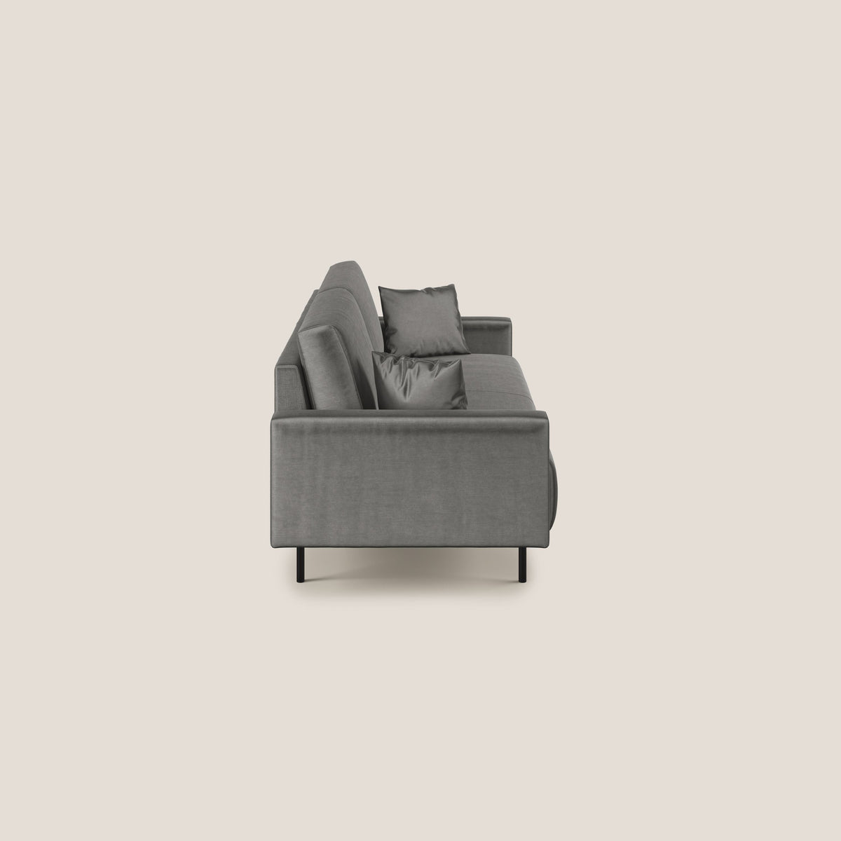 Arthur divano moderno in velluto morbido impermeabile T01 grigio - divitt.sbs