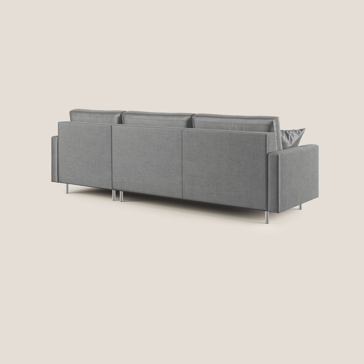 Andromeda divano letto angolare in velluto morbido impermeabile T01 grigio - divitt.sbs