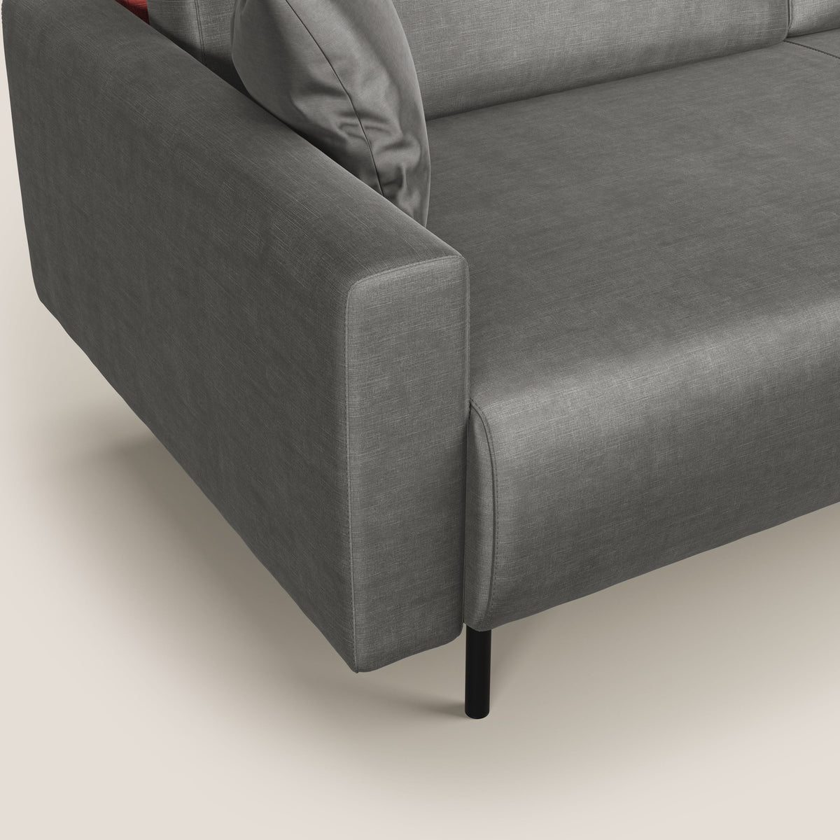 Arthur divano moderno angolare in velluto morbido impermeabile T01 grigio - divitt.sbs
