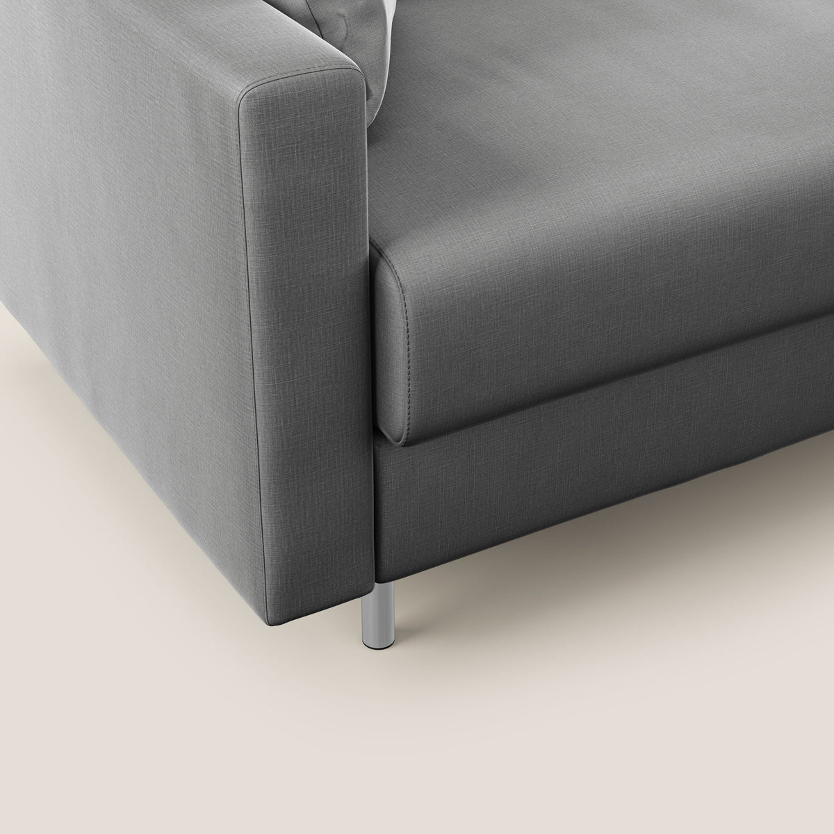 Andromeda divano letto angolare in velluto morbido impermeabile T01 grigio - divitt.sbs