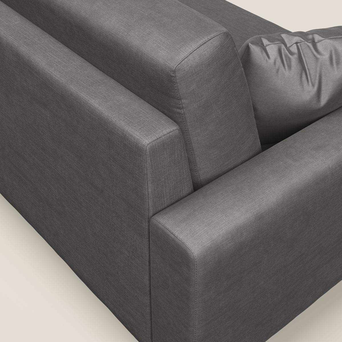 Arthur divano moderno angolare in velluto morbido impermeabile T01 grigio - divitt.sbs