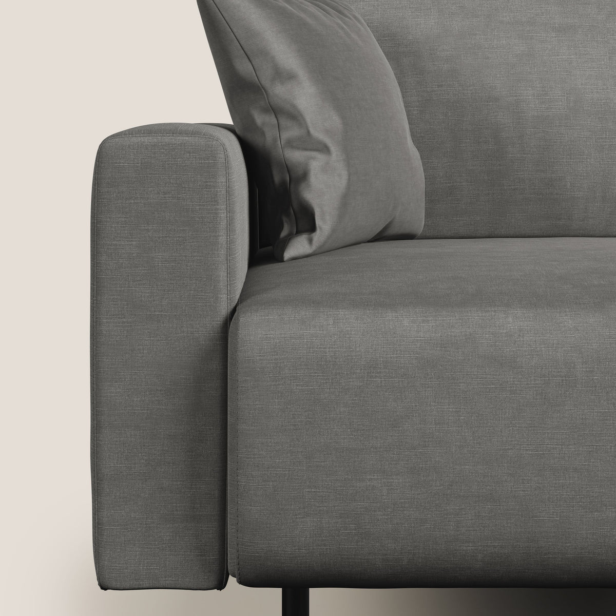 Arthur divano moderno angolare in velluto morbido impermeabile T01 grigio - divitt.sbs