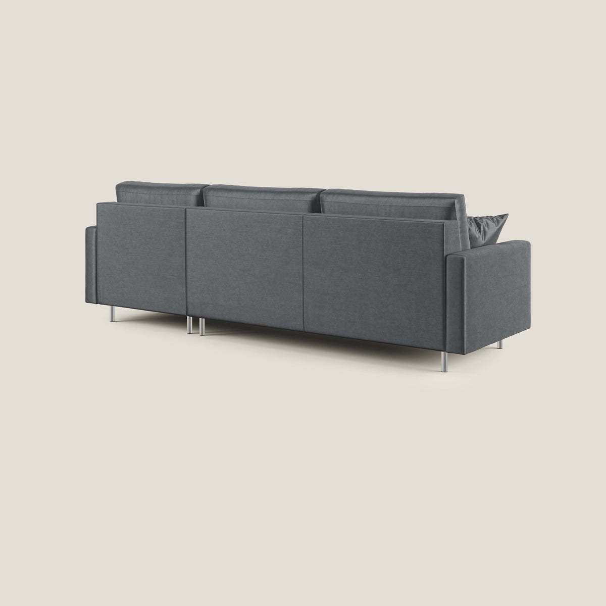 Andromeda divano letto angolare in velluto morbido impermeabile T01 antracite - divitt.sbs