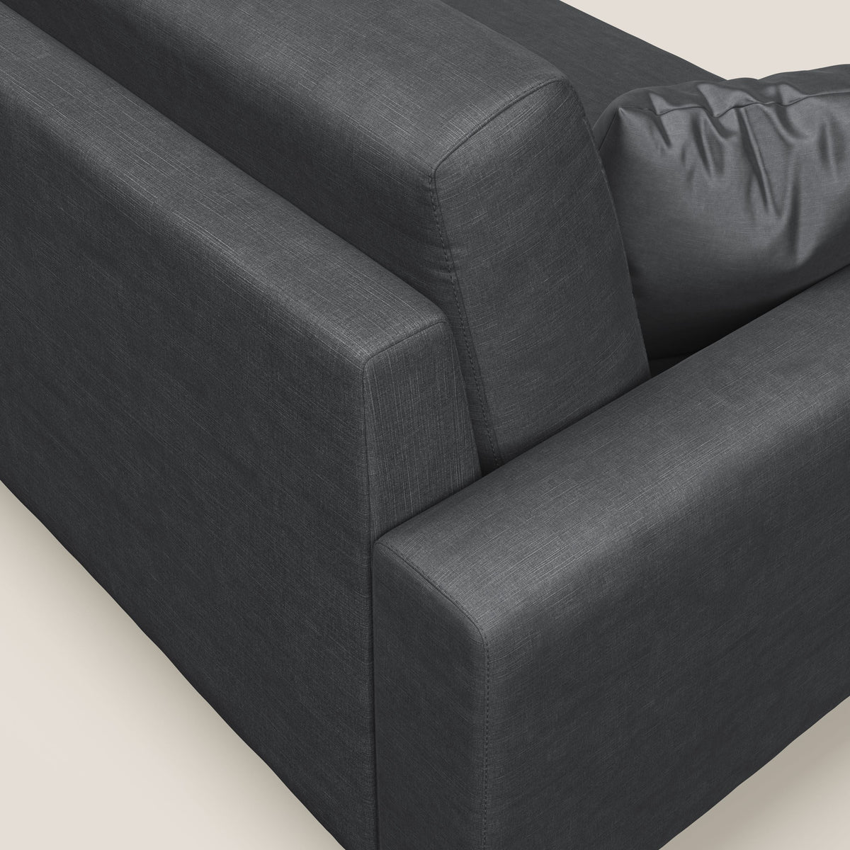 Arthur divano moderno angolare in velluto morbido impermeabile T01 antracite - divitt.sbs