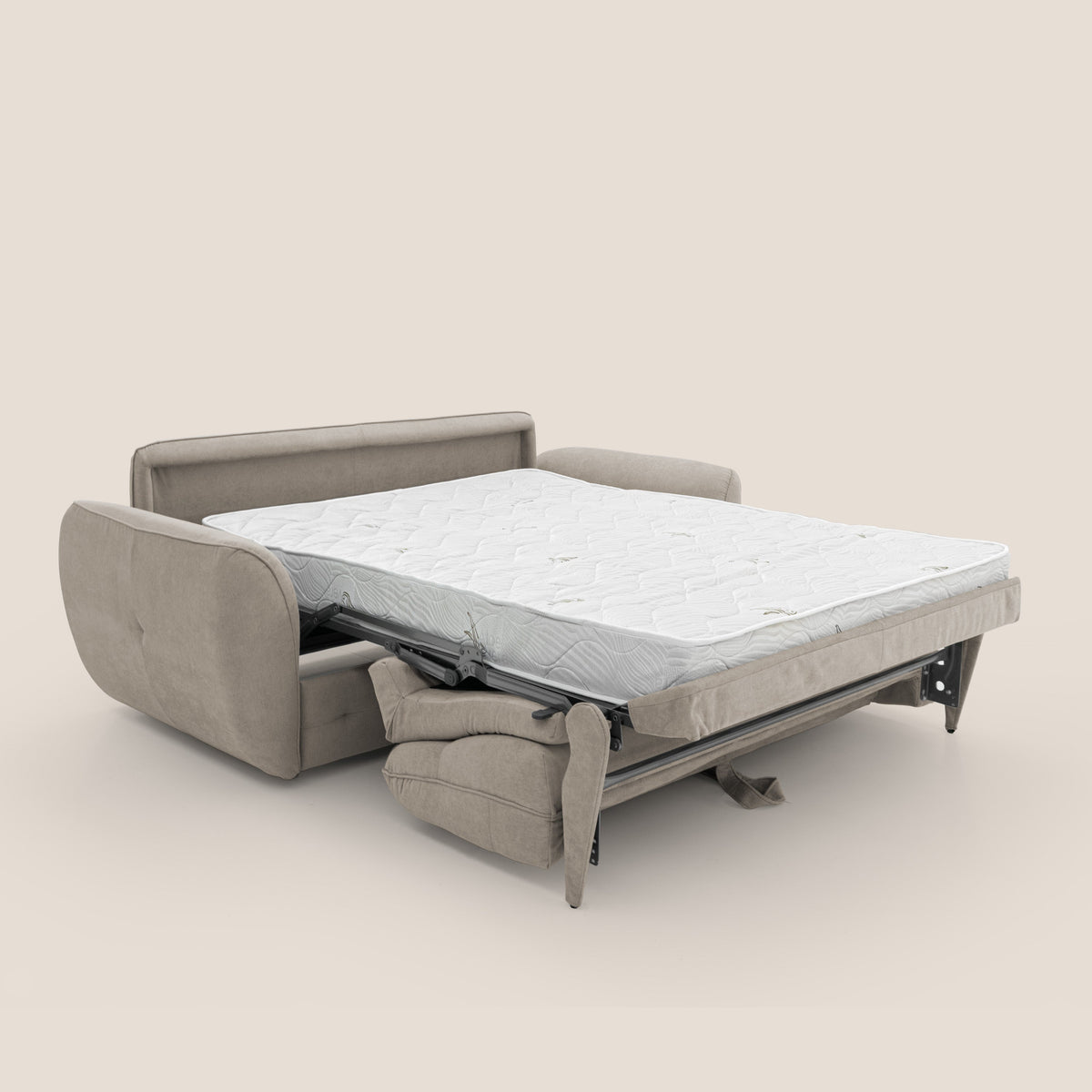 Zeus Divano letto scandinavo con schienale alto in tessuto impermeabile T02 beige - divitt.sbs