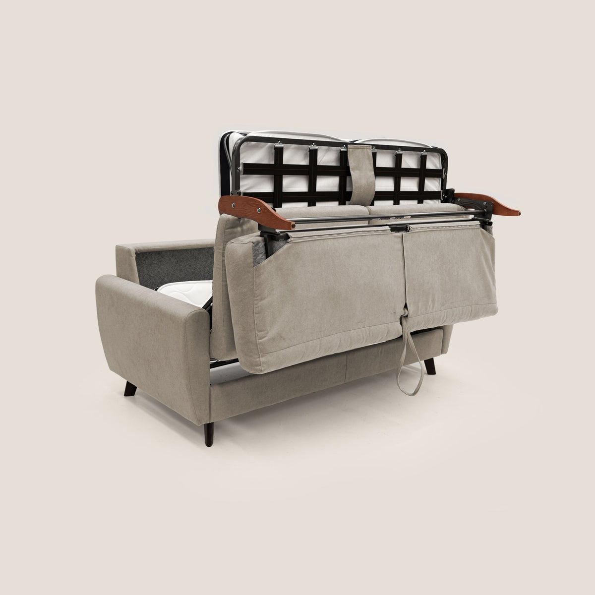 Callisto Divano letto matrimoniale in tessuto morbido impermeabile T02 beige - divitt.sbs
