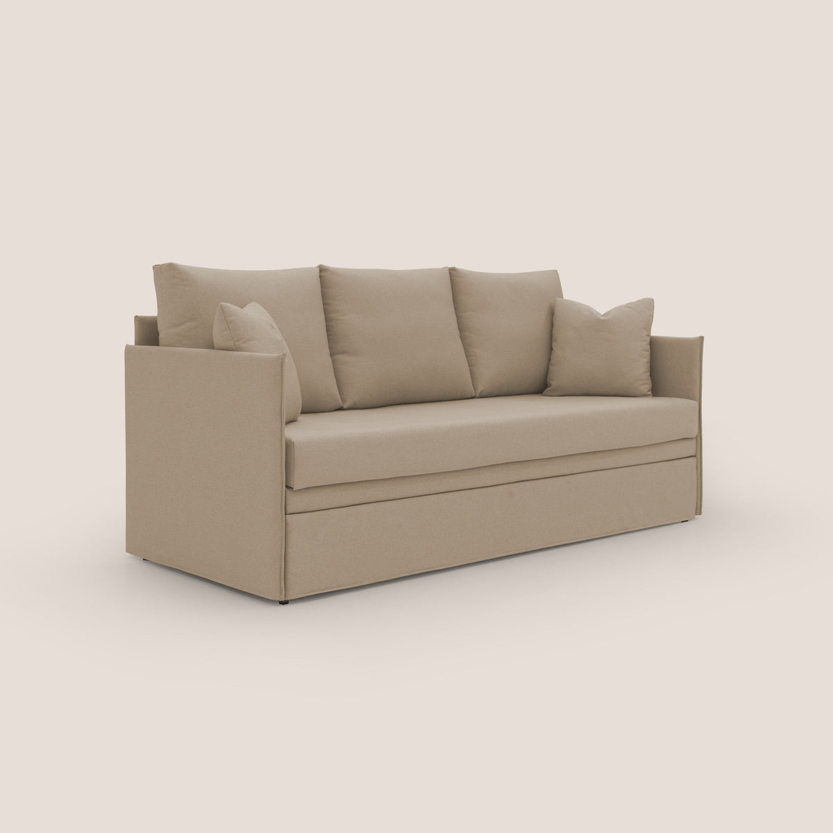 Brera Divano duplex con doppio letto in tessuto simil cotone impermeabile T13 beige - divitt.sbs