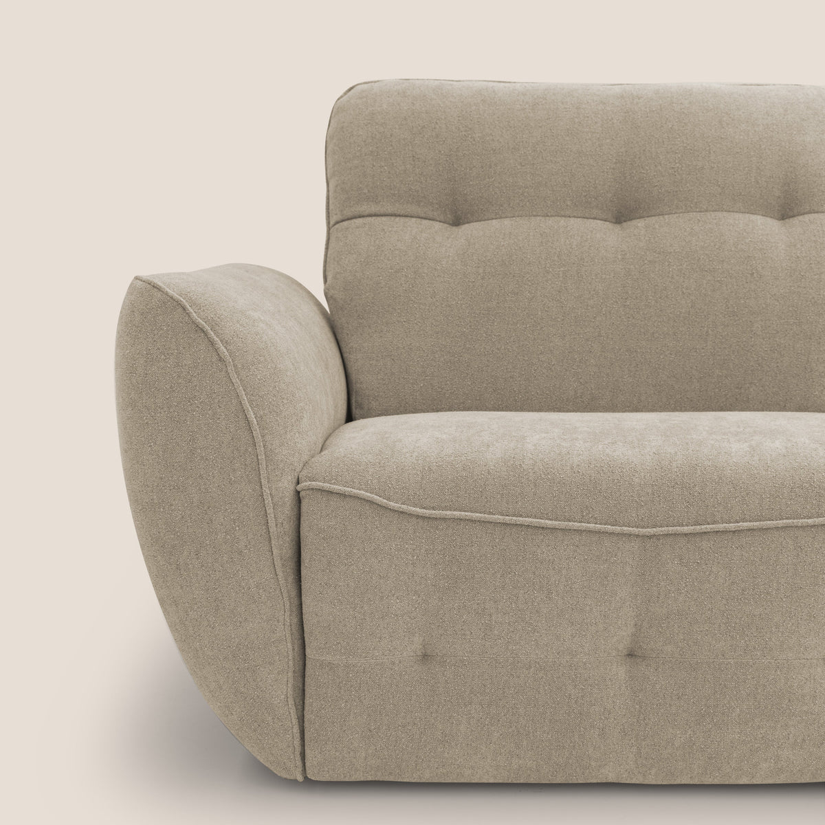 Cerbero divano 2 e 3 posti in morbido bouclé impermeabile T07 beige - divitt.sbs