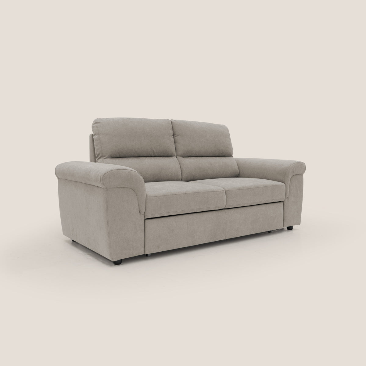 Minerva divano con pouf estraibile poggiapiedi in tessuto morbido impermeabile T02 beige - divitt.sbs