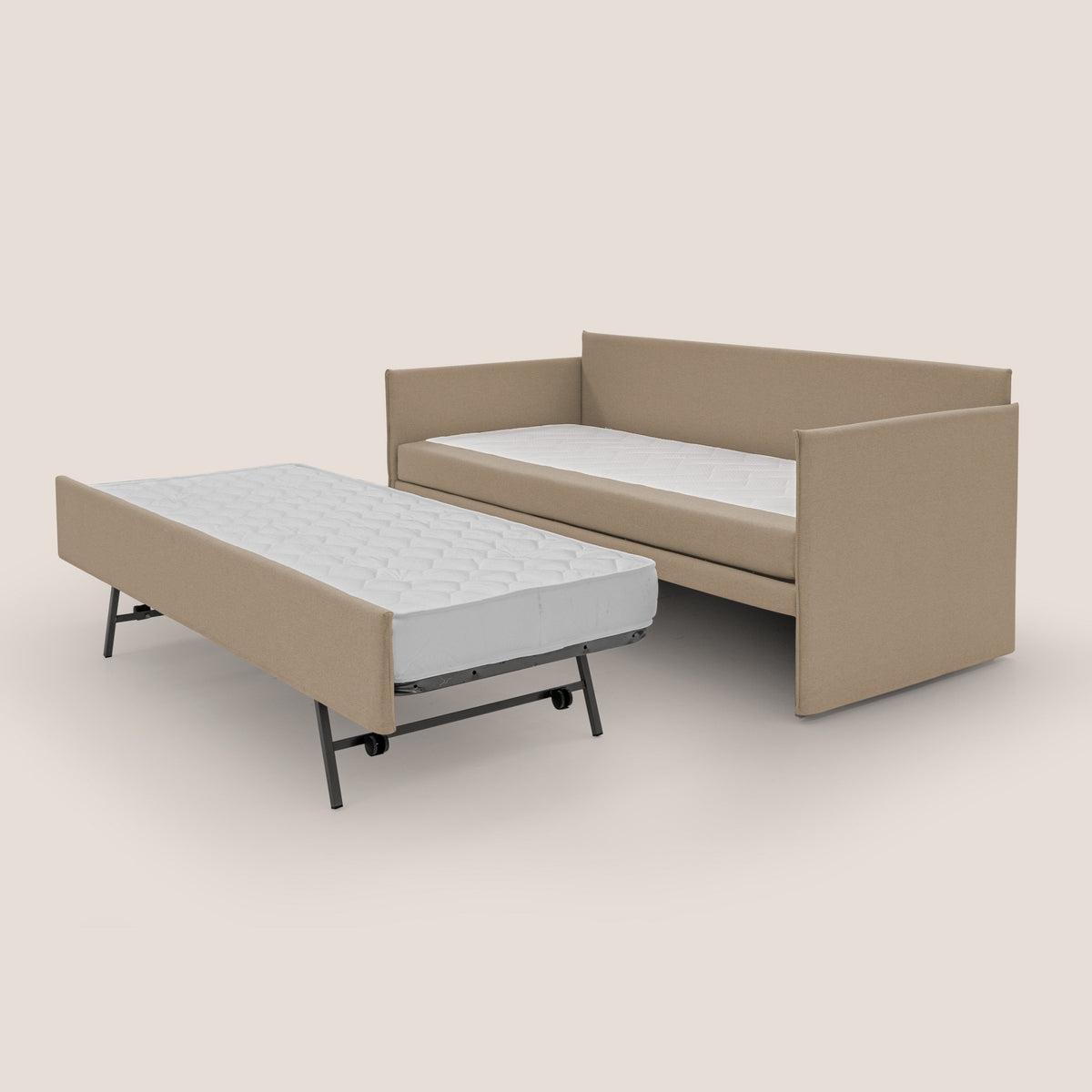 Brenta Divano duplex con doppio letto in tessuto simil cotone impermeabile T13 beige - divitt.sbs