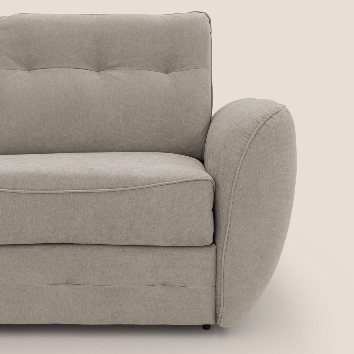 Zeus Divano letto scandinavo con schienale alto in tessuto impermeabile T02 beige - divitt.sbs