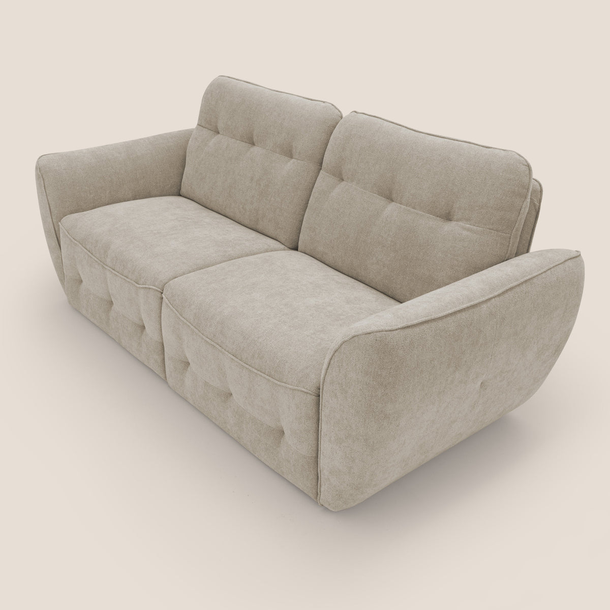 Cerbero divano 2 e 3 posti in morbido bouclé impermeabile T07 beige - divitt.sbs
