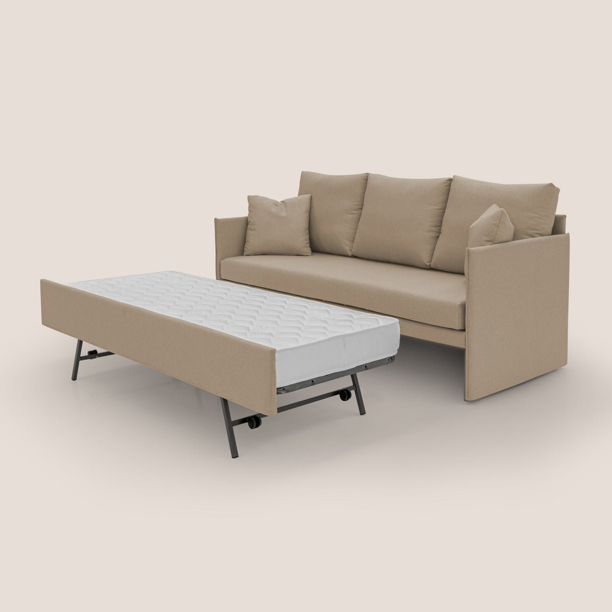 Brera Divano duplex con doppio letto in tessuto simil cotone impermeabile T13 beige - divitt.sbs