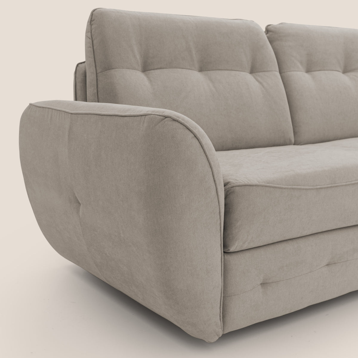 Zeus Divano letto scandinavo con schienale alto in tessuto impermeabile T02 beige - divitt.sbs