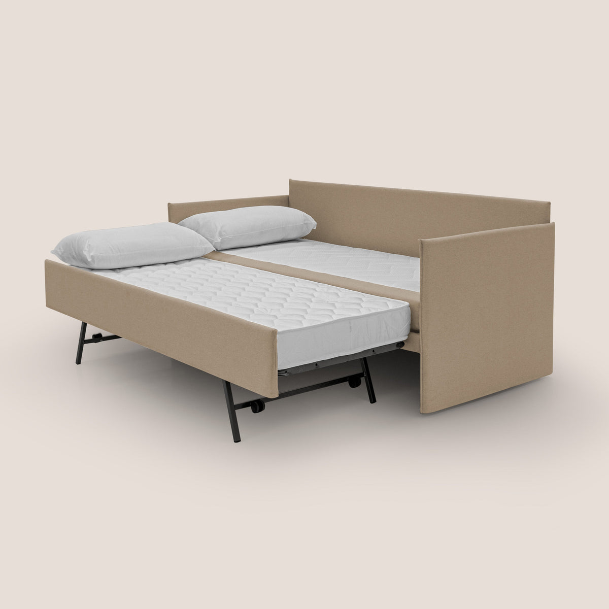 Tortona Divano duplex con doppio letto in tessuto simil cotone impermeabile T13 beige - divitt.sbs