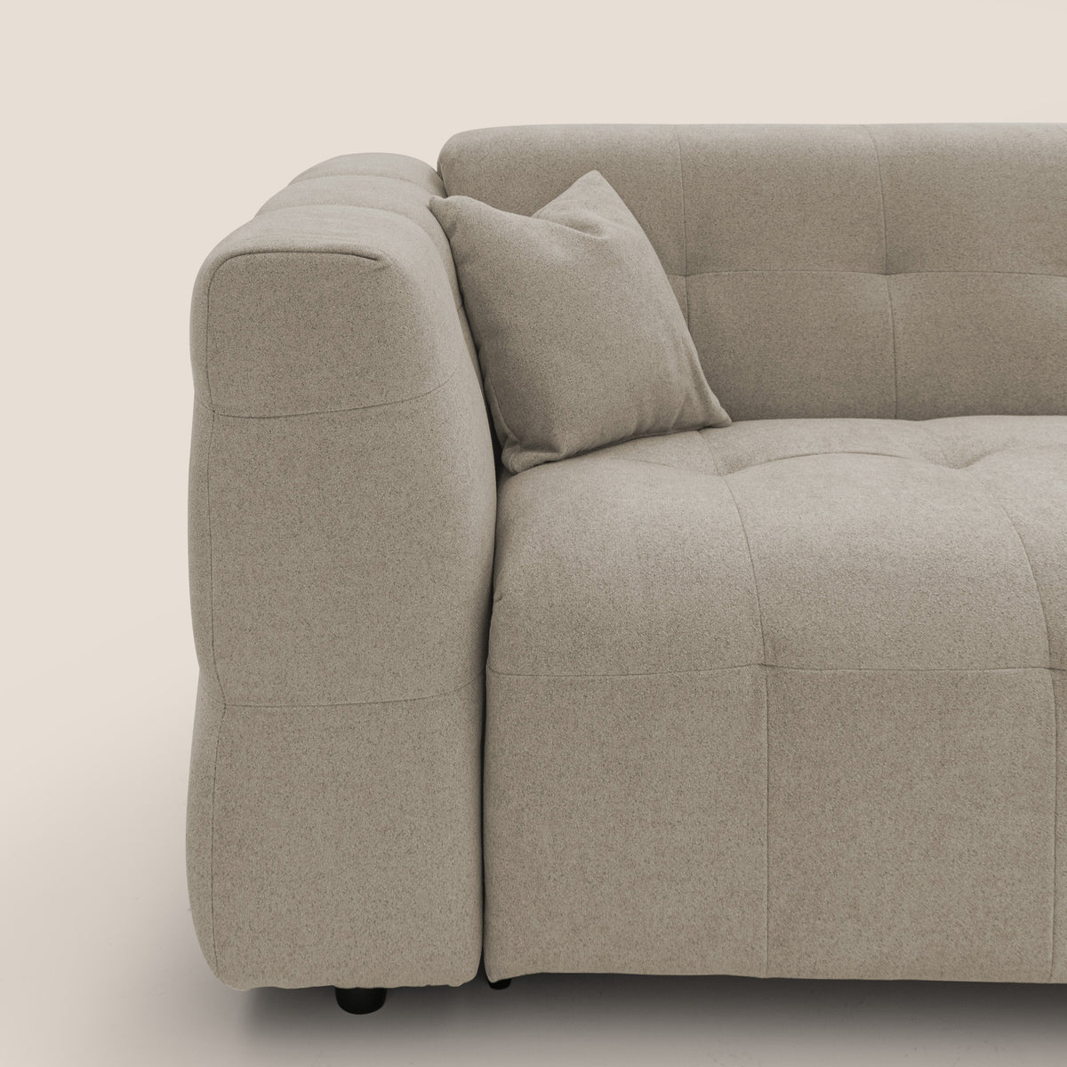 Tender Divano letto matrimoniale dal design innovativo in tessuto bouclet impermeabile T07 beige - divitt.sbs