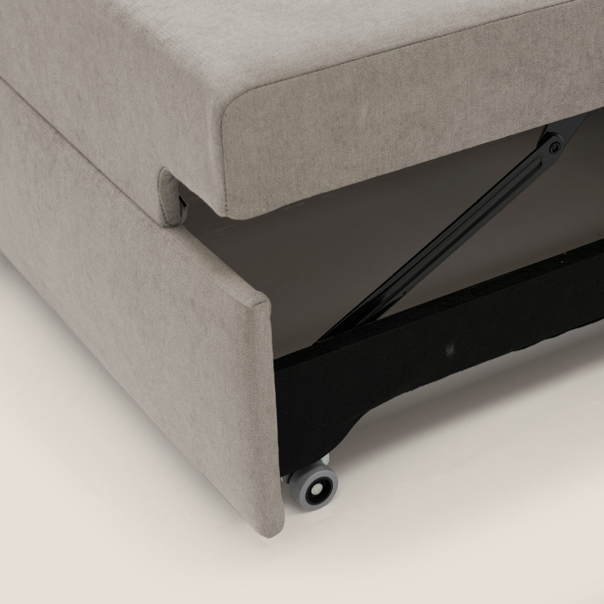 Minerva divano con pouf estraibile poggiapiedi in tessuto morbido impermeabile T02 beige - divitt.sbs