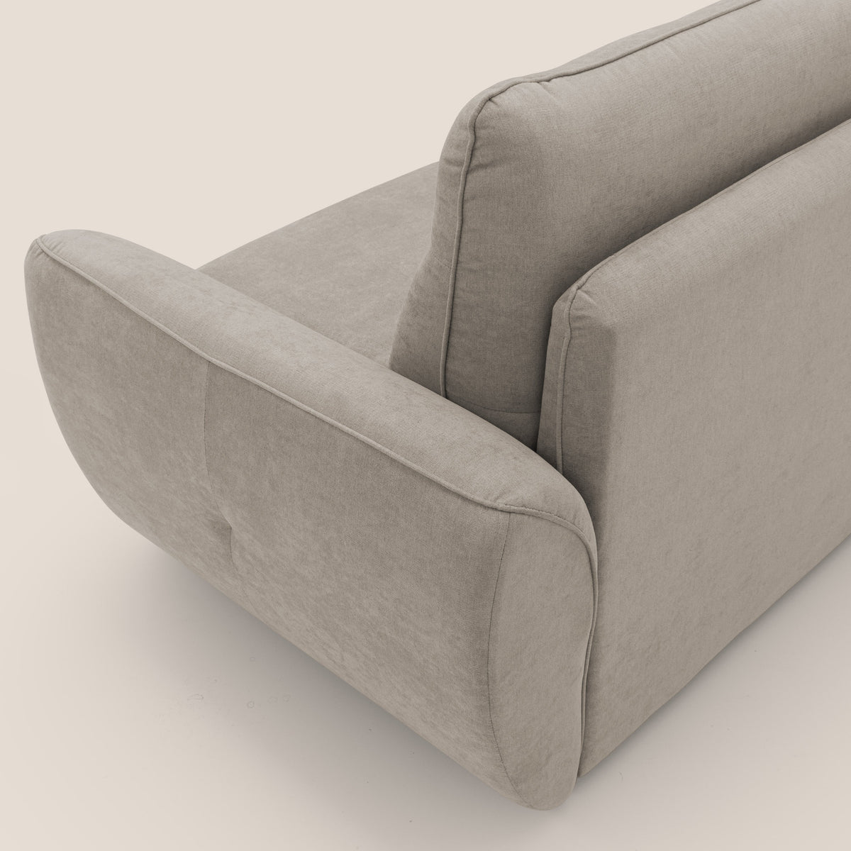 Zeus Divano letto scandinavo con schienale alto in tessuto impermeabile T02 beige - divitt.sbs