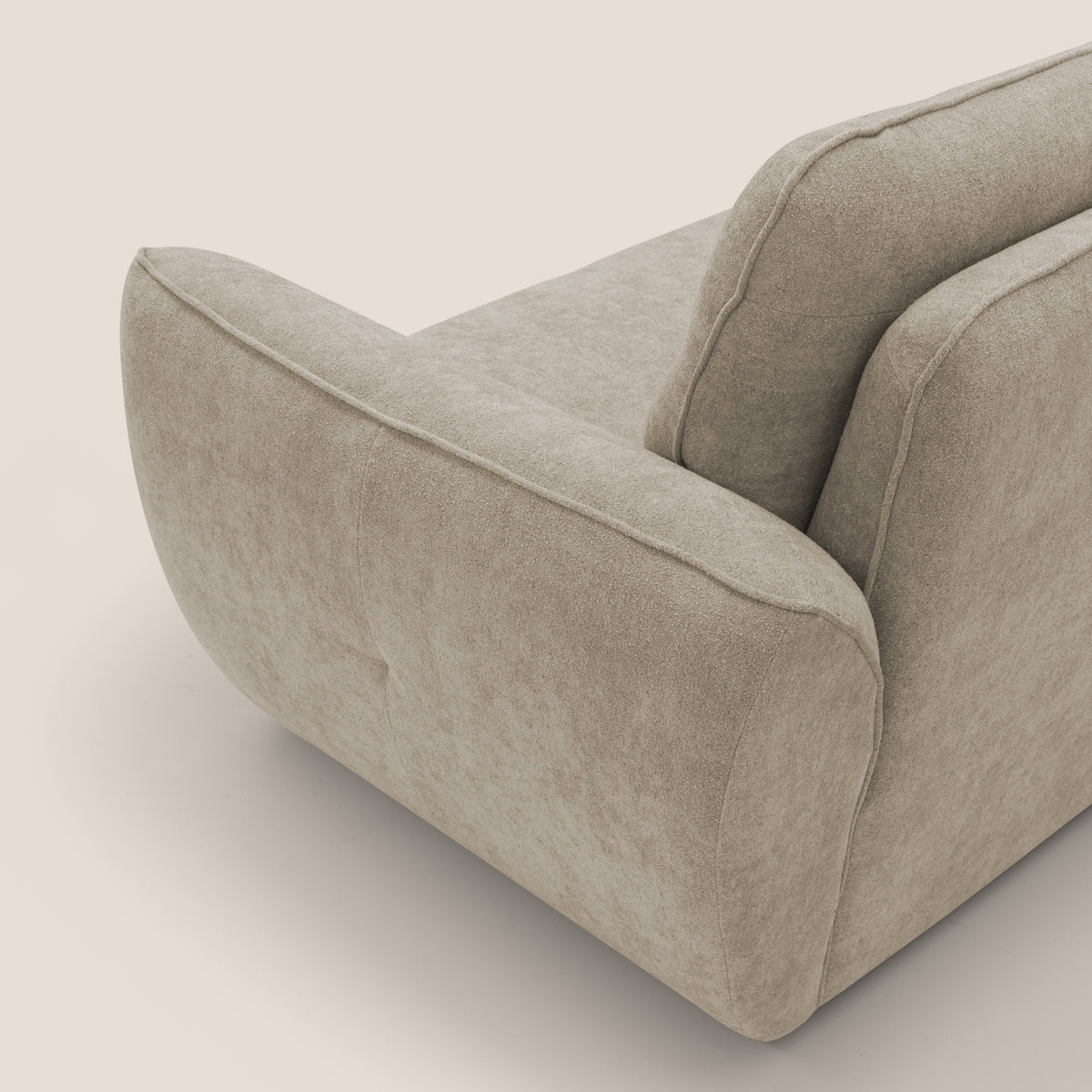 Cerbero divano 2 e 3 posti in morbido bouclé impermeabile T07 beige - divitt.sbs