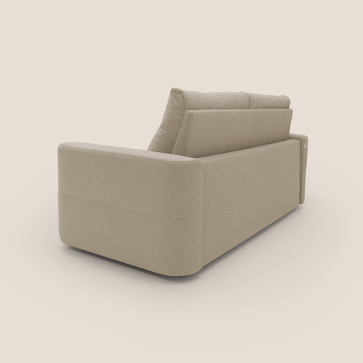 Cupido Divano letto materasso H18 cm e schienale alto in tessuto impermeabile simil cotone T13 beige - divitt.sbs