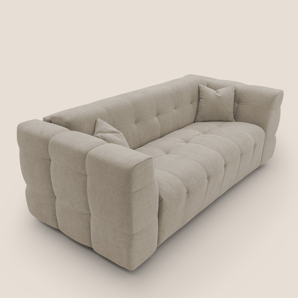 Tender Divano letto matrimoniale dal design innovativo in tessuto bouclet impermeabile T07 beige - divitt.sbs