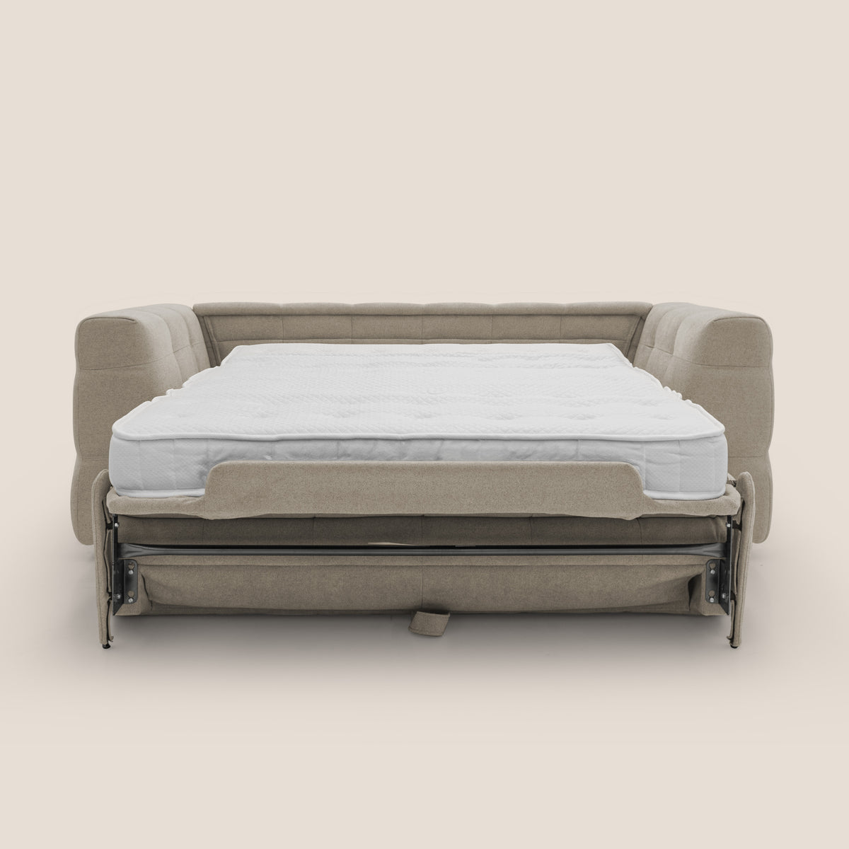Tender Divano letto matrimoniale dal design innovativo in tessuto bouclet impermeabile T07 beige - divitt.sbs