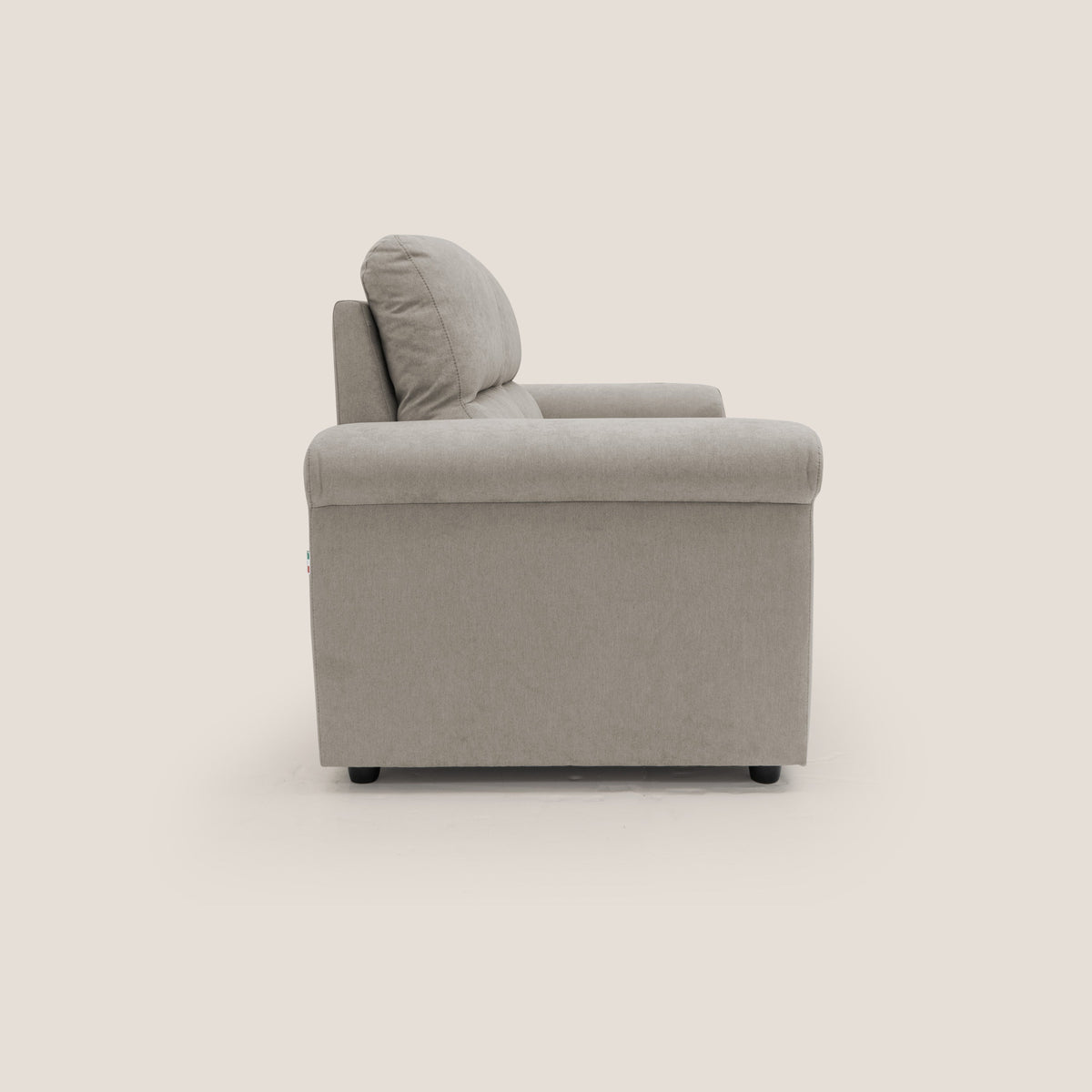 Minerva divano con pouf estraibile poggiapiedi in tessuto morbido impermeabile T02 beige - divitt.sbs
