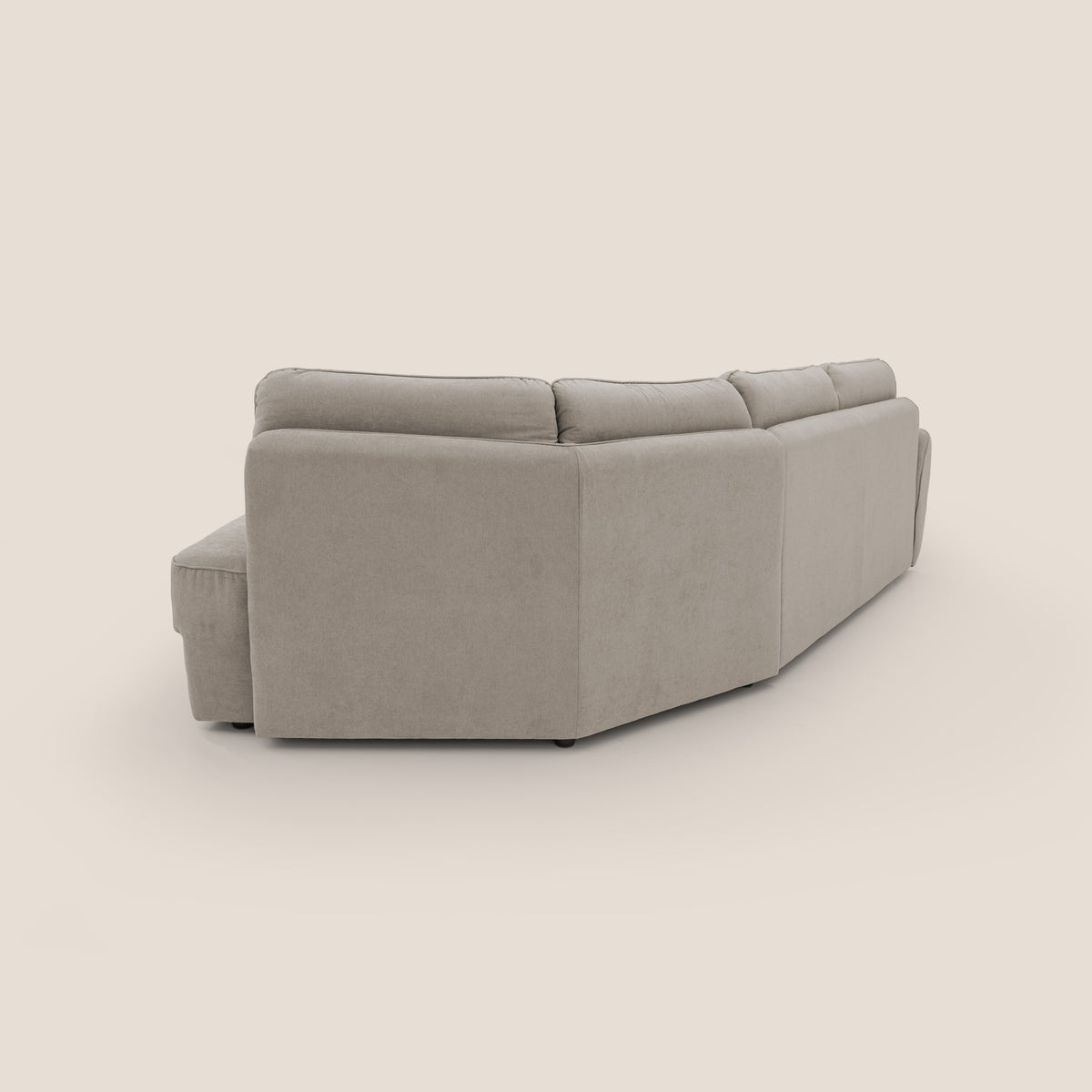 Zeus divano letto angolare con materasso H18 cm pouf mobile in tessuto impermeabile T02 - divitt.sbs