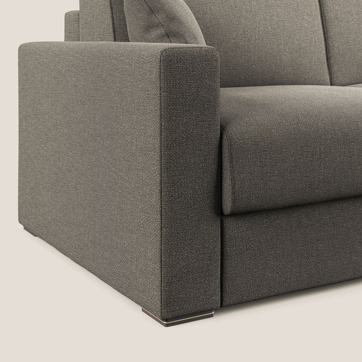 Best Divano letto angolare con penisola in tessuto smacchiabile QuickClean T08 tortora - divitt.sbs