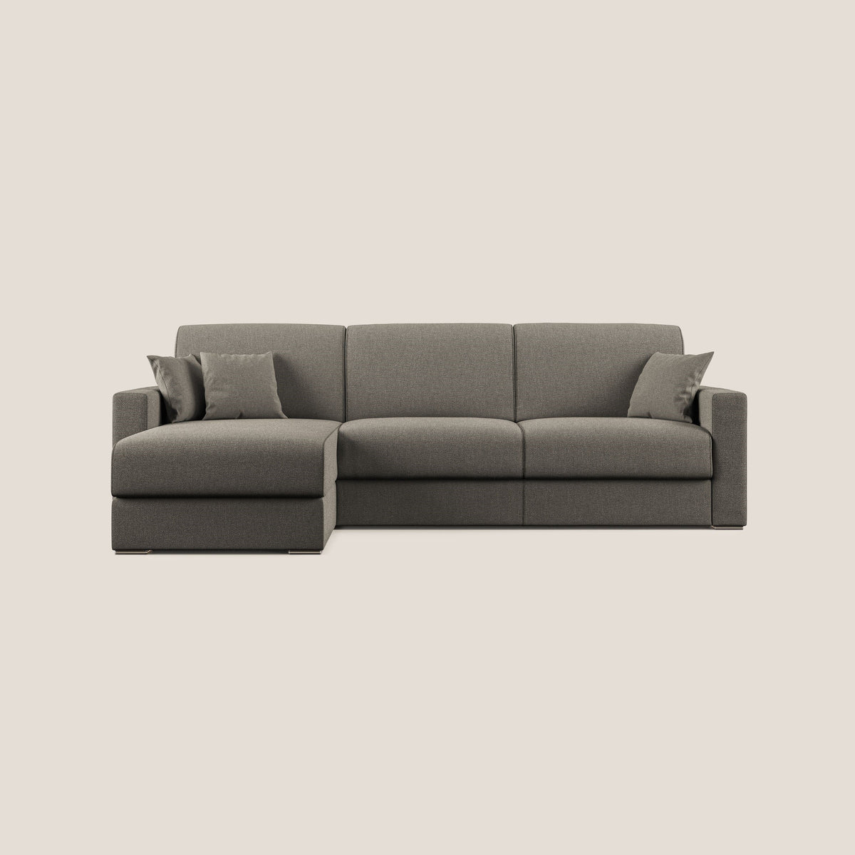 Best Divano letto angolare con penisola in tessuto smacchiabile QuickClean T08 tortora - divitt.sbs