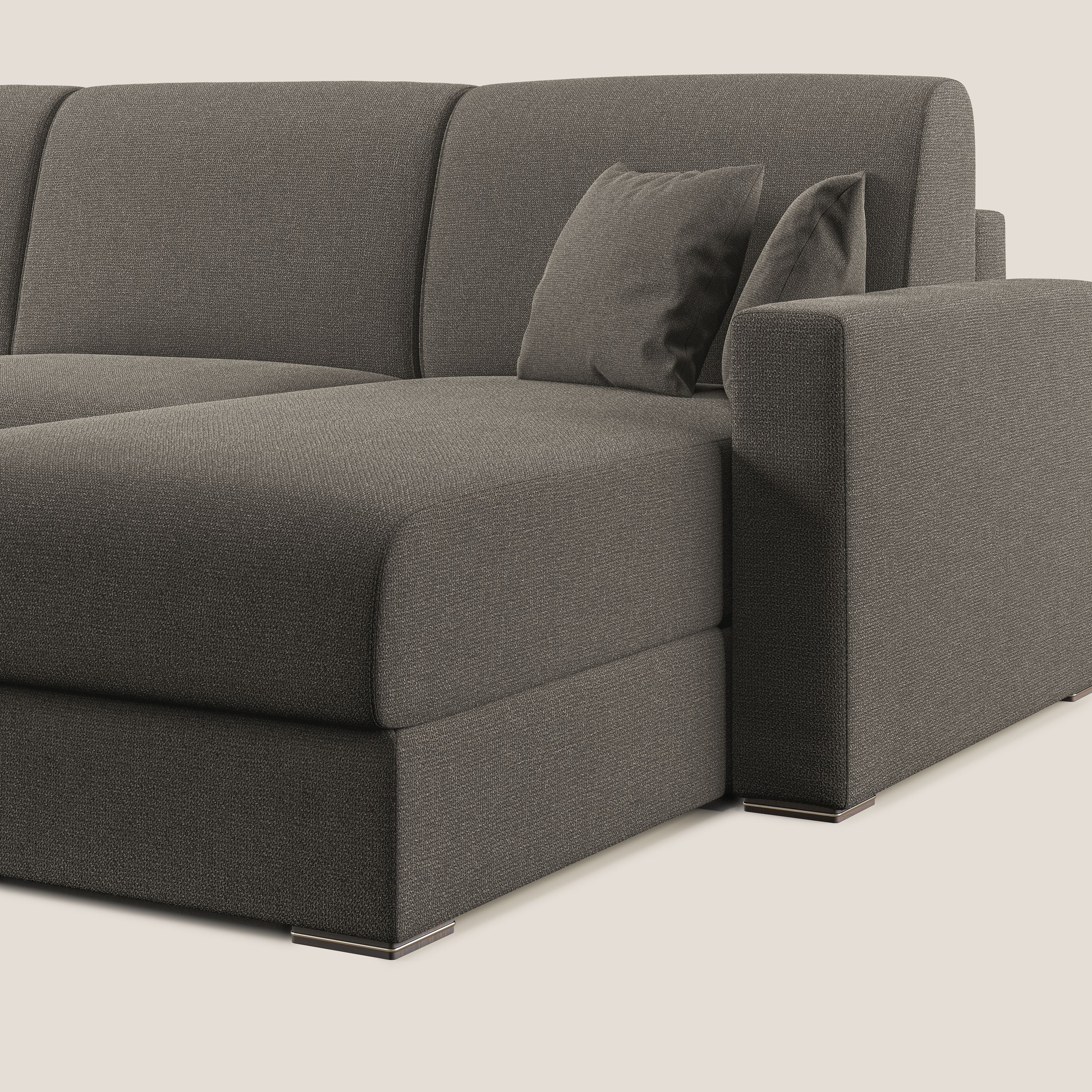 Best Divano letto angolare con penisola in tessuto smacchiabile QuickClean T08 tortora - divitt.sbs