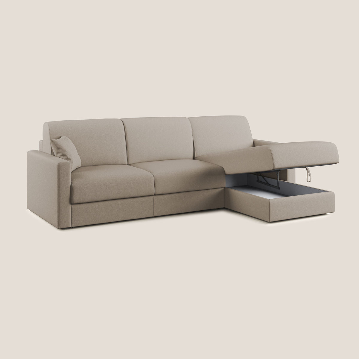 Chris Divano letto angolare 5 posti in tessuto impermeabile T13 beige - divitt.sbs