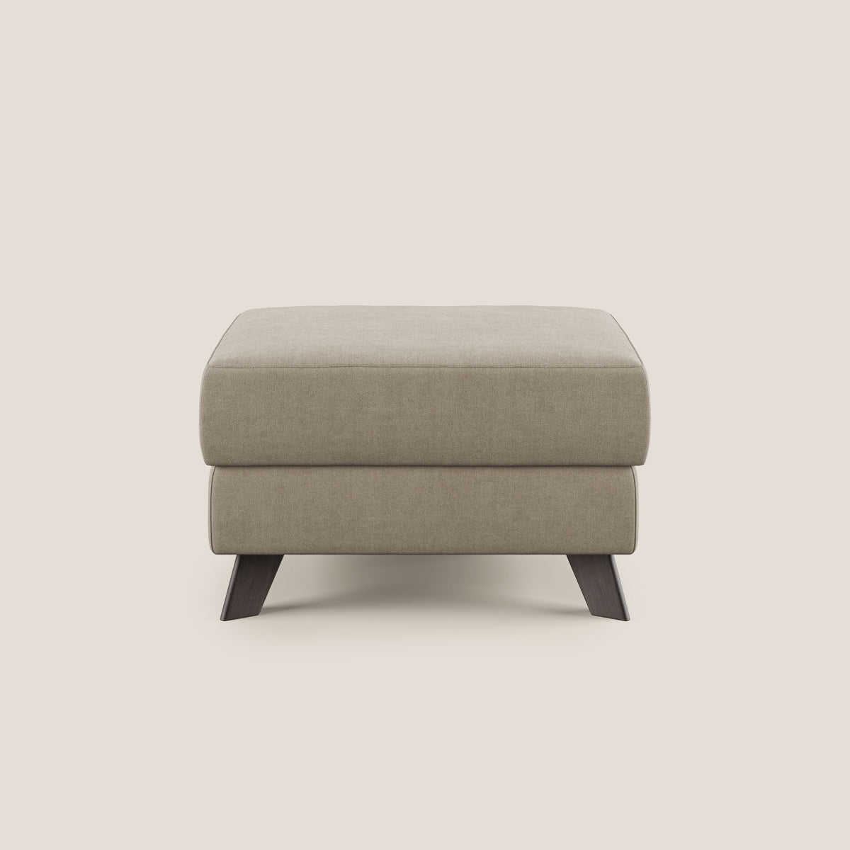 Moon Pouf contenitore e piedini alti in tessuto morbido impermeabile T02 beige - divitt.sbs