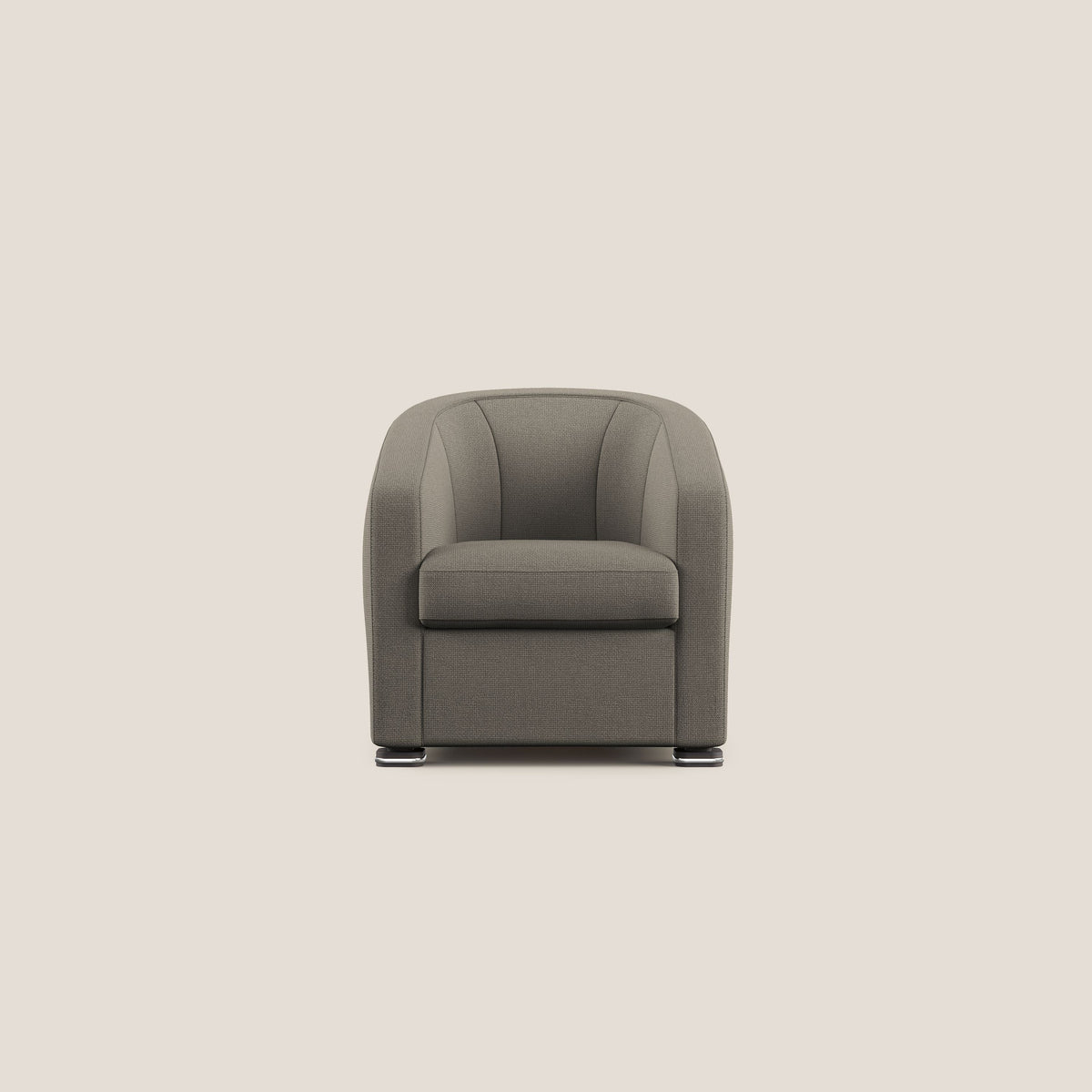 Cloe Poltroncina in tessuto smacchiabile con acqua QuickClean T08 tortora - divitt.sbs
