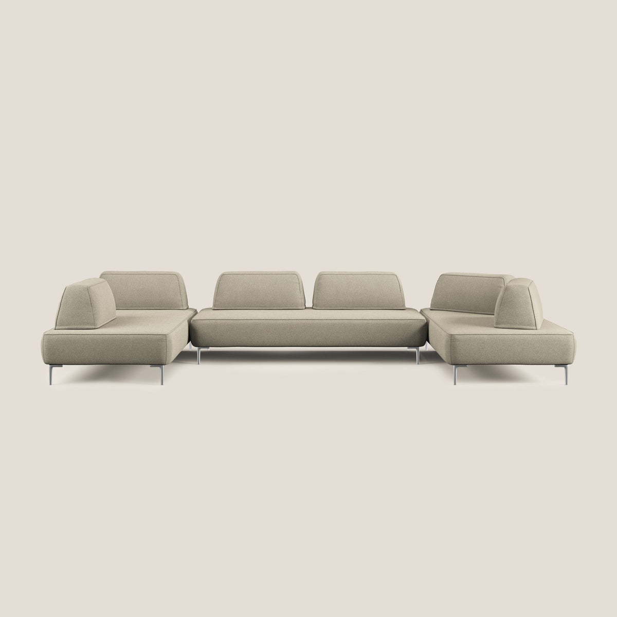 Newton divano panoramico modulare con schienali movibili T07 beige - divitt.sbs