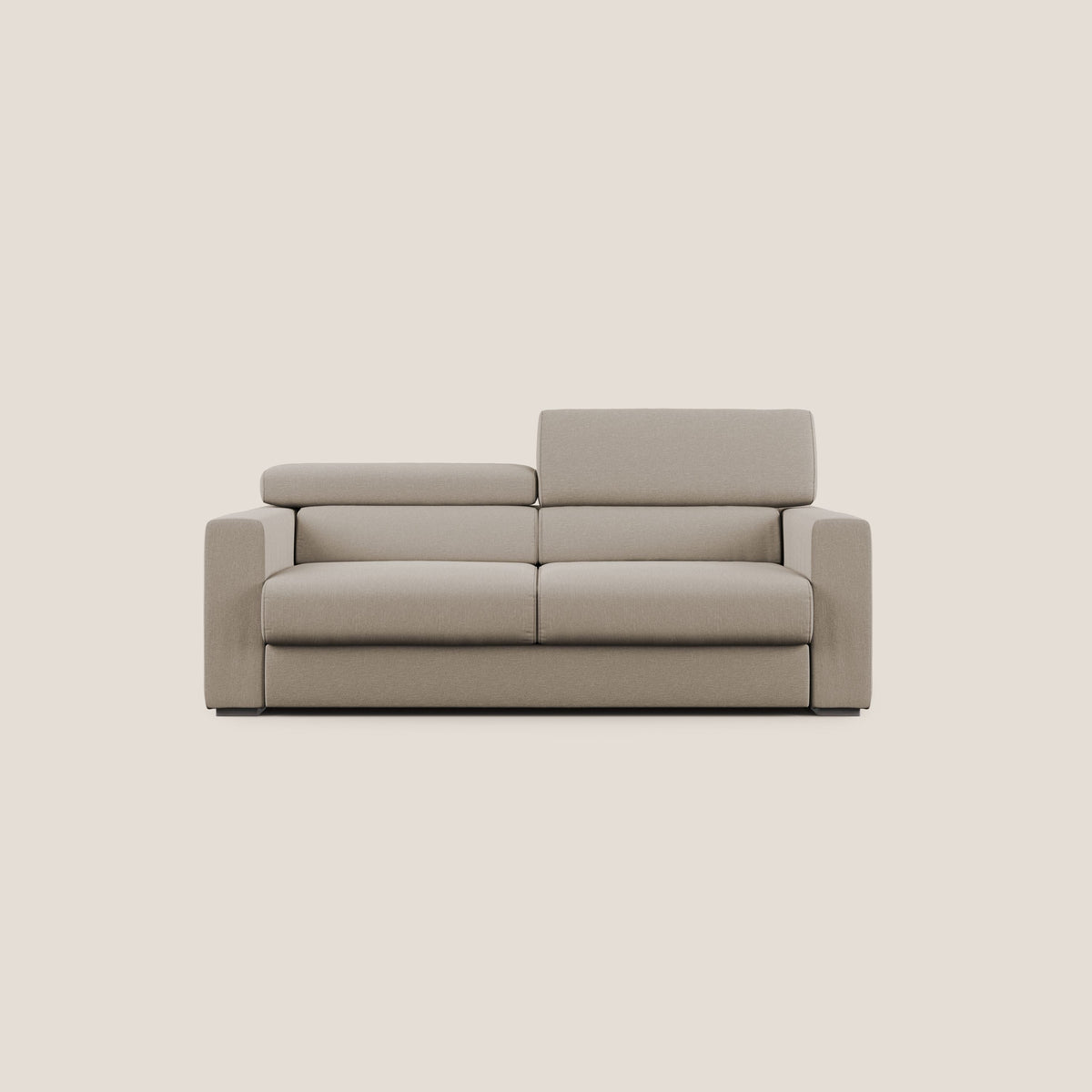 Dylan divano allungabile con pouf estraibile poggiapiedi in tessuto simil cotone impermeabile T13 beige - divitt.sbs