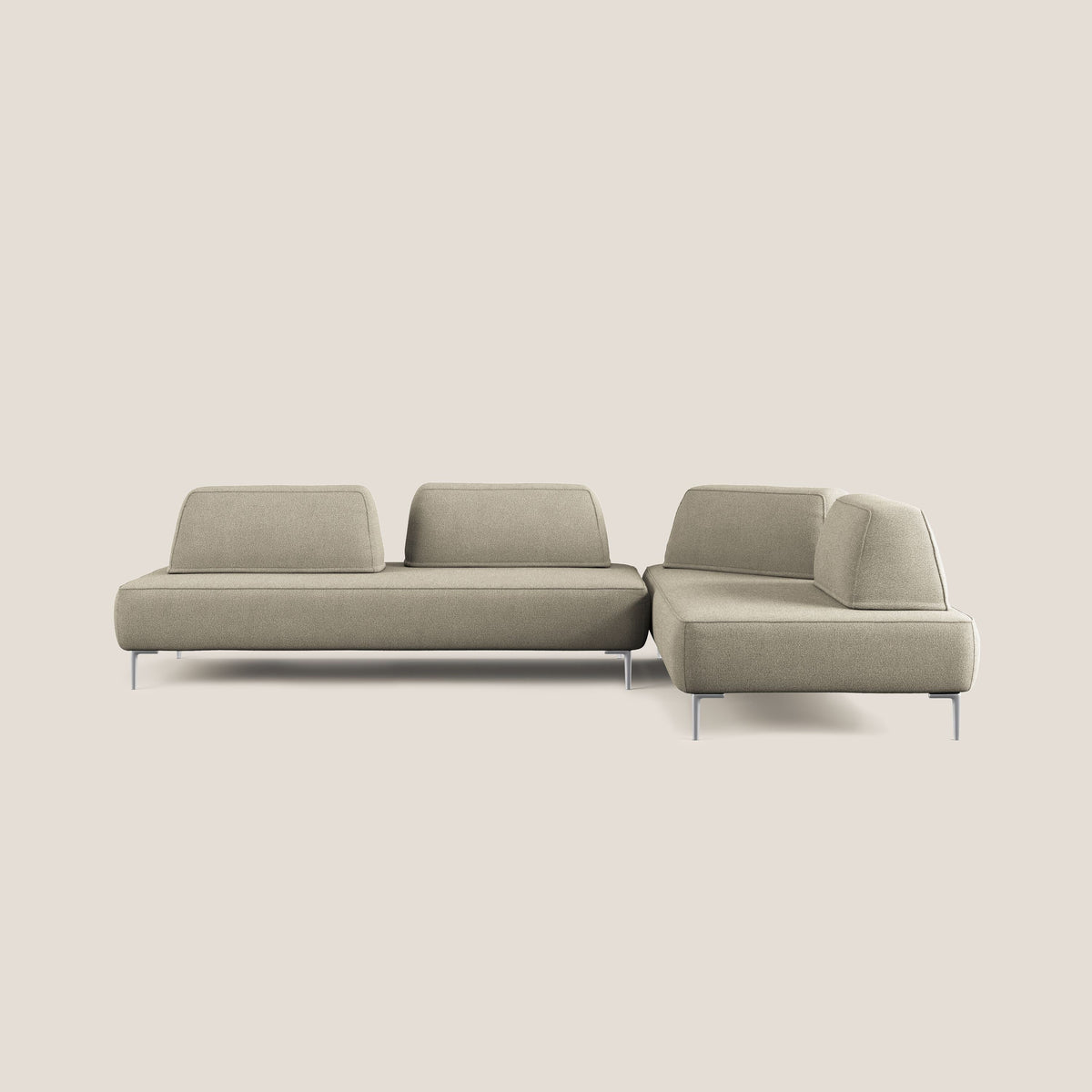 Newton divano angolare modulare con schienali movibili T07 beige - divitt.sbs