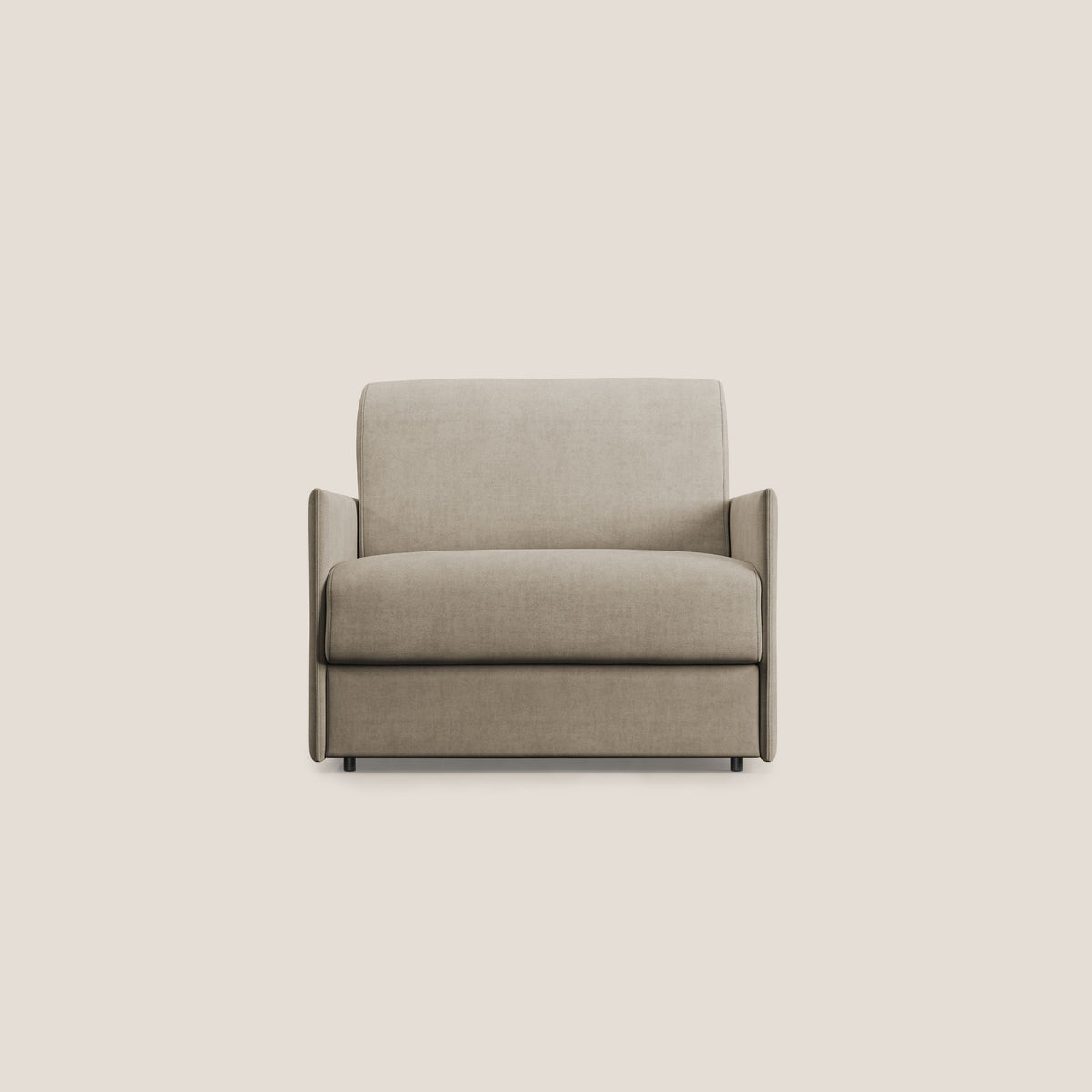 Evans poltrona letto in morbido tessuto impermeabile T02 beige - divitt.sbs