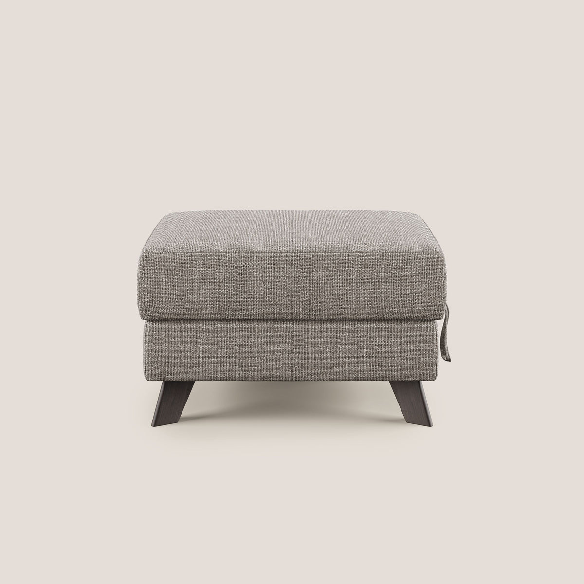 Moon Pouf contenitore e piedini alti in tessuto morbido ad intreccio soft-touch impermeabile T06 tortora - divitt.sbs