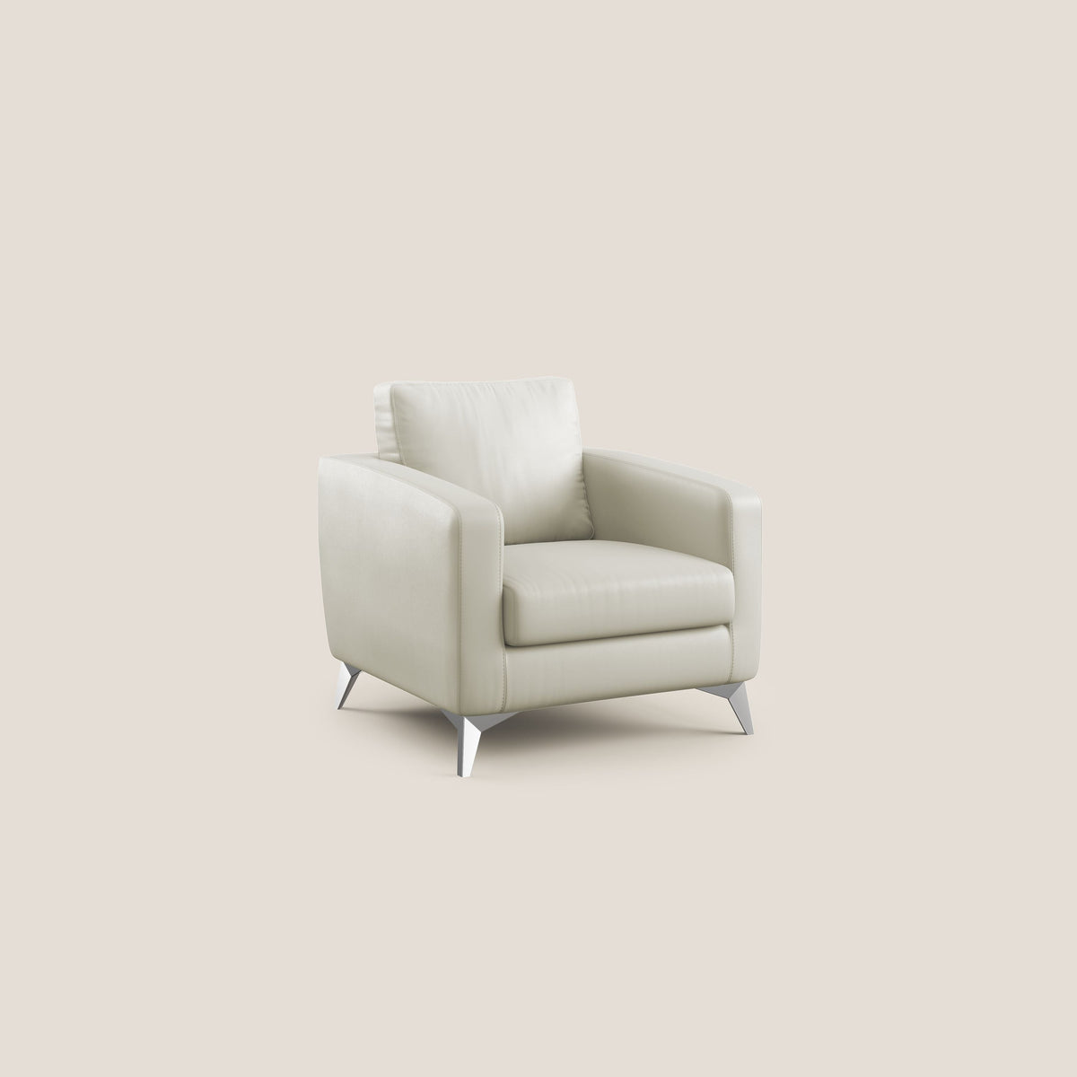 Orione Poltroncina in ecopelle moderna e impermeabile T04 tortora - divitt.sbs