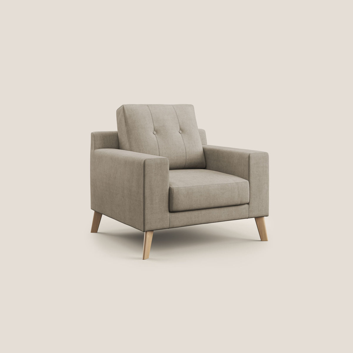 Danish poltroncina in tessuto morbido impermeabile T02 beige - divitt.sbs