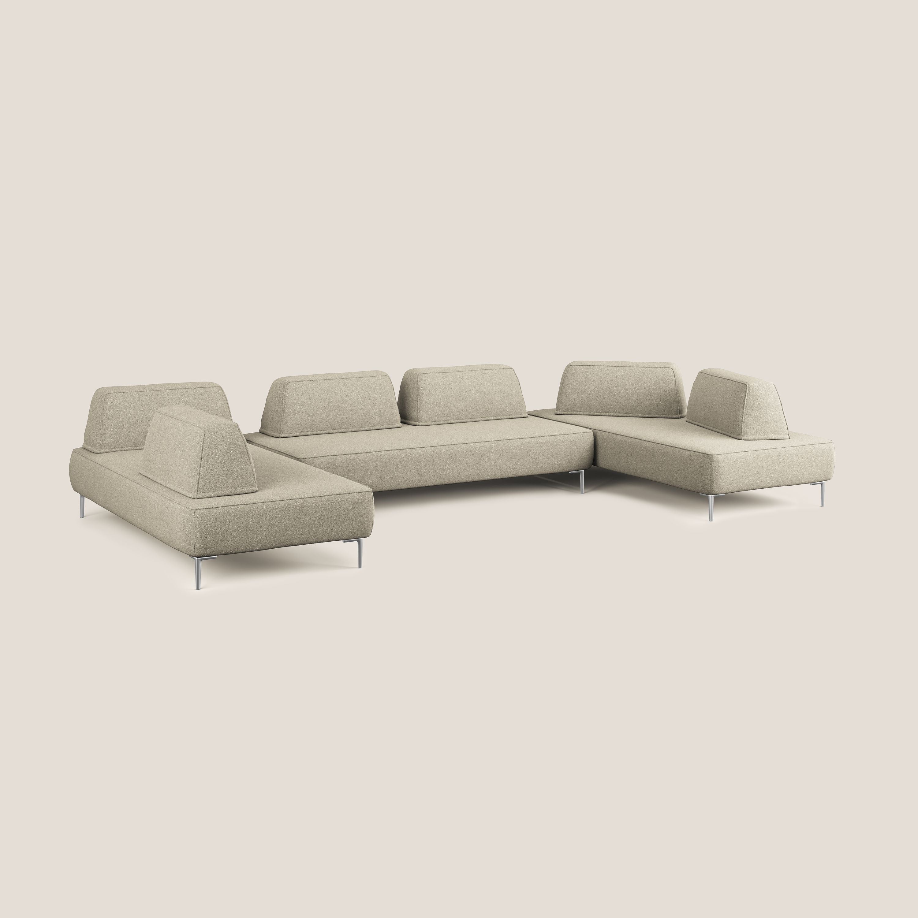 Newton divano panoramico modulare con schienali movibili T07 beige - divitt.sbs