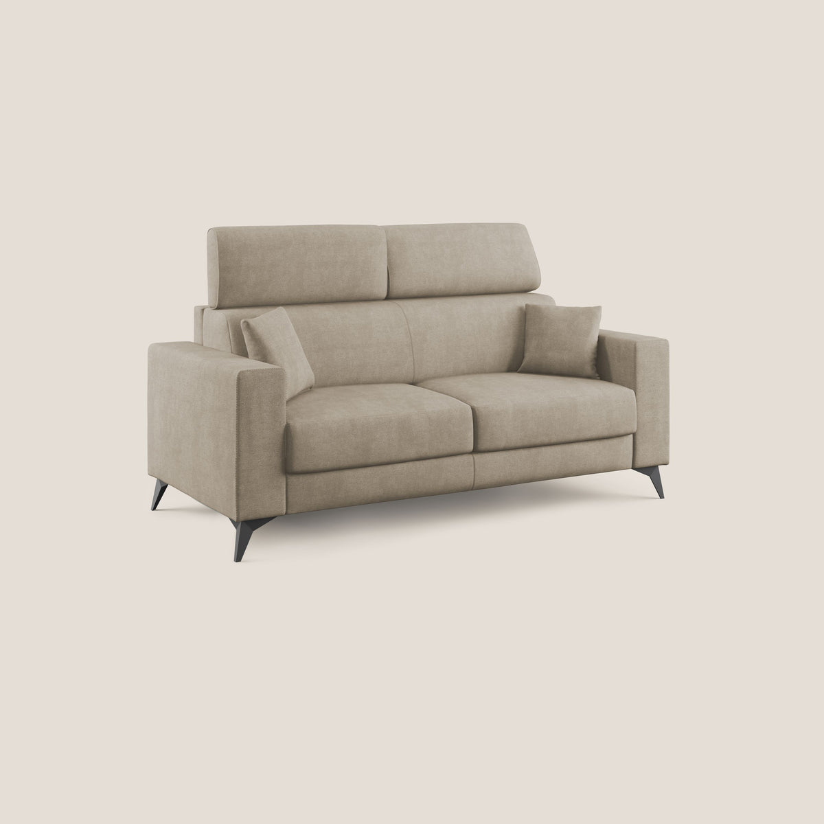 Pegaso divano letto con poggiatesta reclinabili e rivestimento T02 beige - divitt.sbs