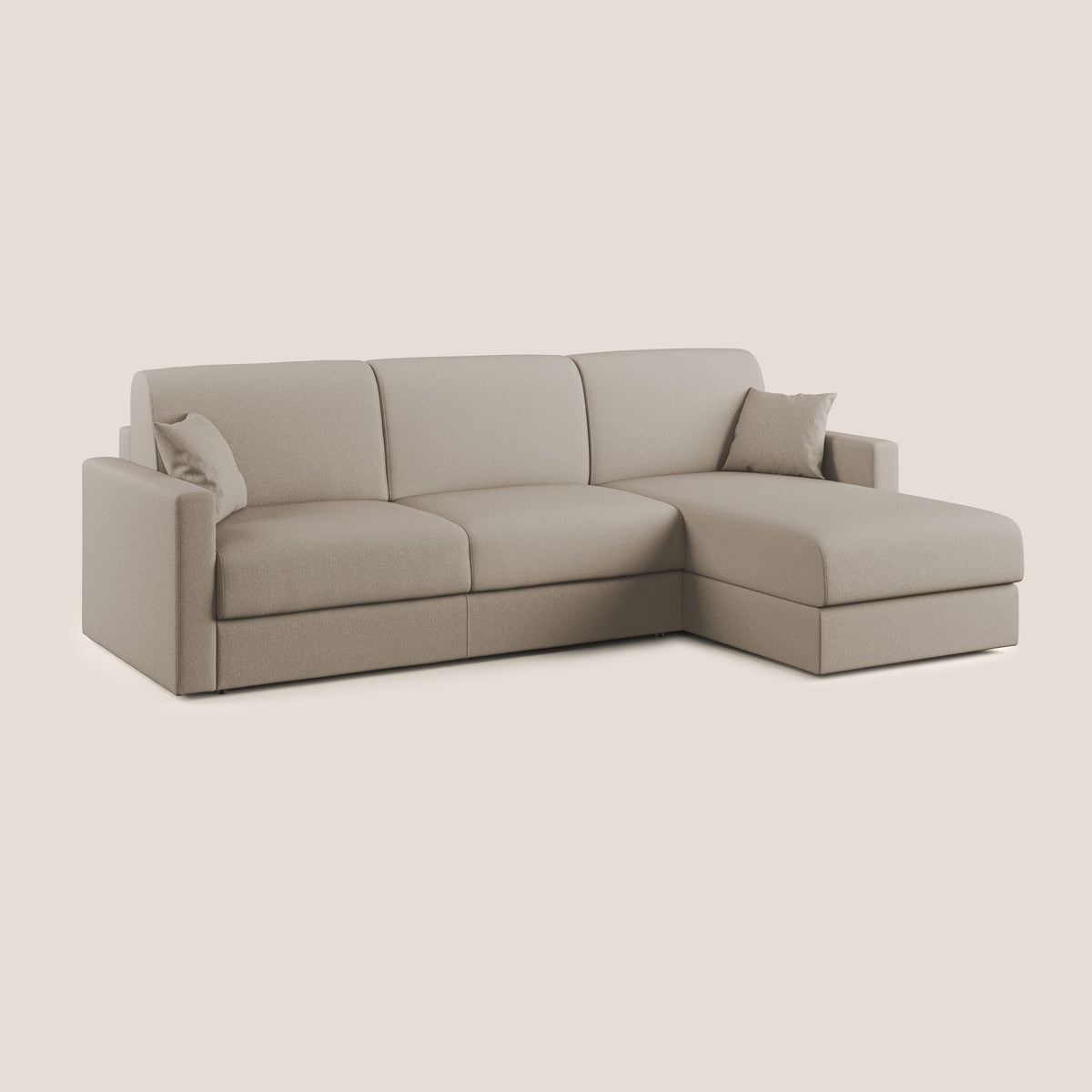 Chris Divano letto angolare 5 posti in tessuto impermeabile T13 beige - divitt.sbs