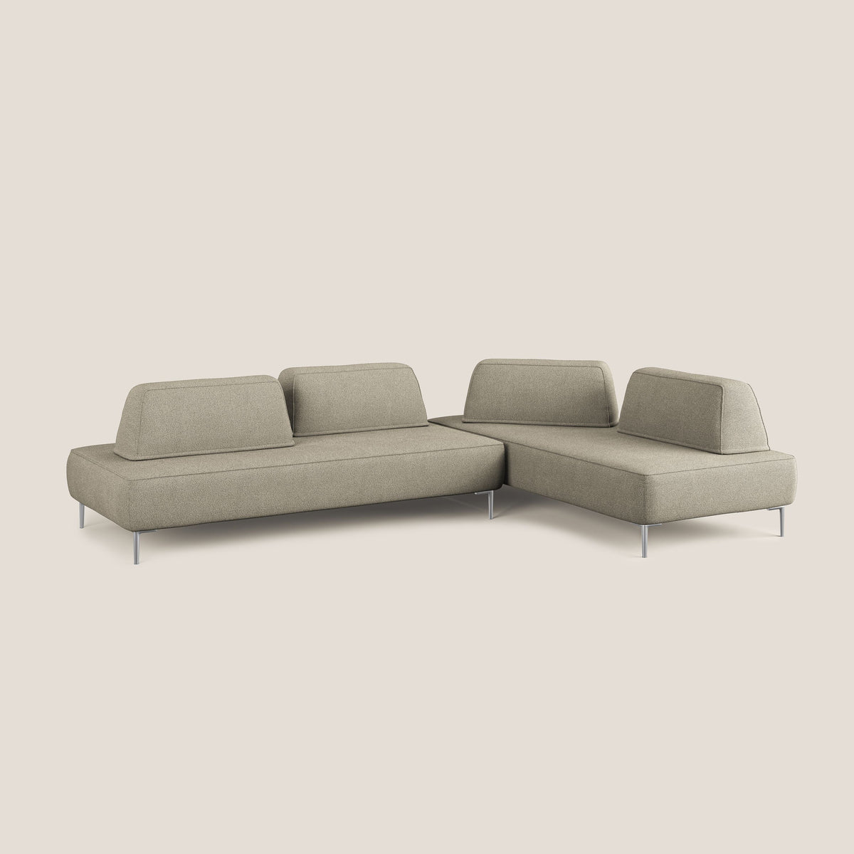 Newton divano angolare modulare con schienali movibili T07 beige - divitt.sbs