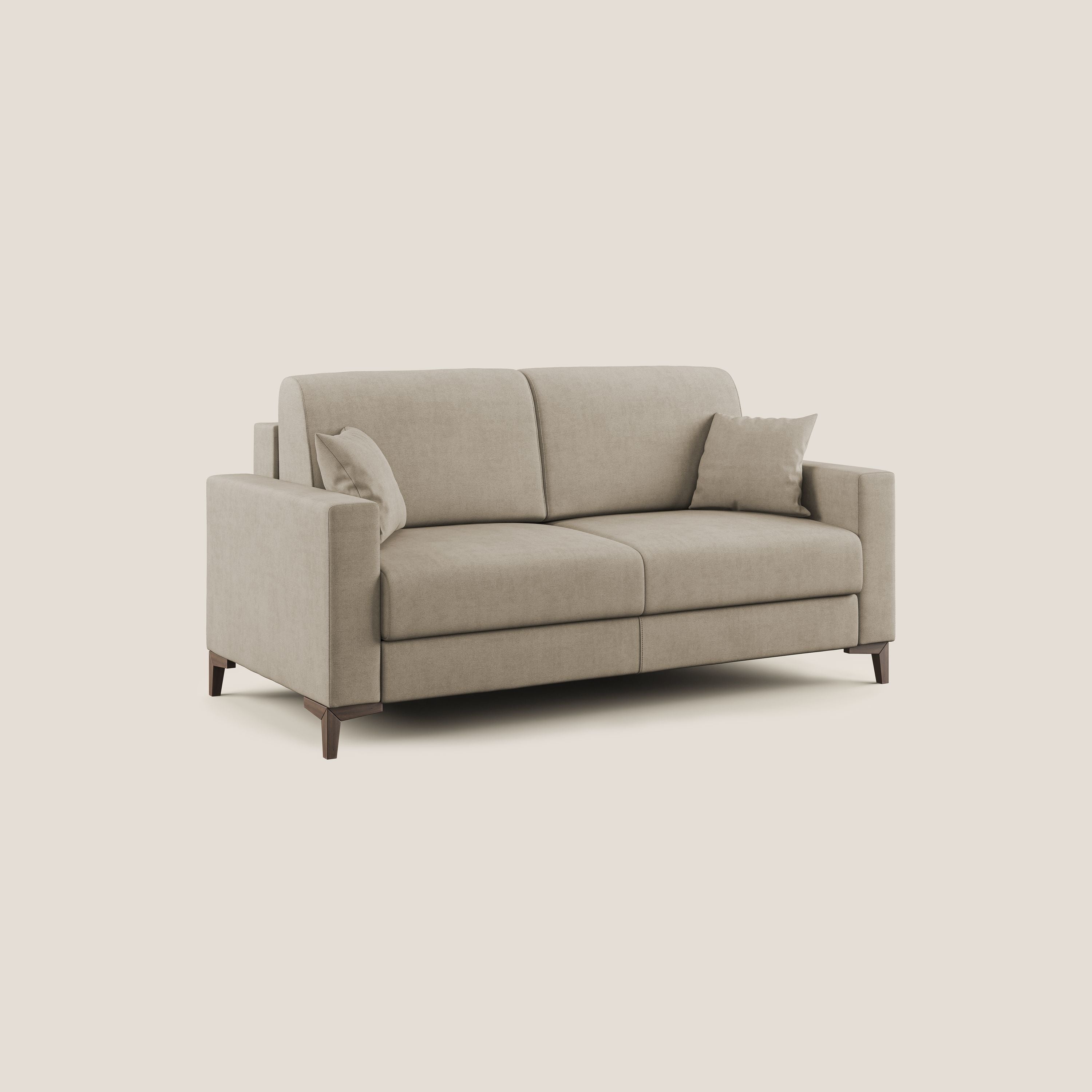 Kafka divano letto matrimoniale in morbido tessuto impermeabile T02 beige - divitt.sbs