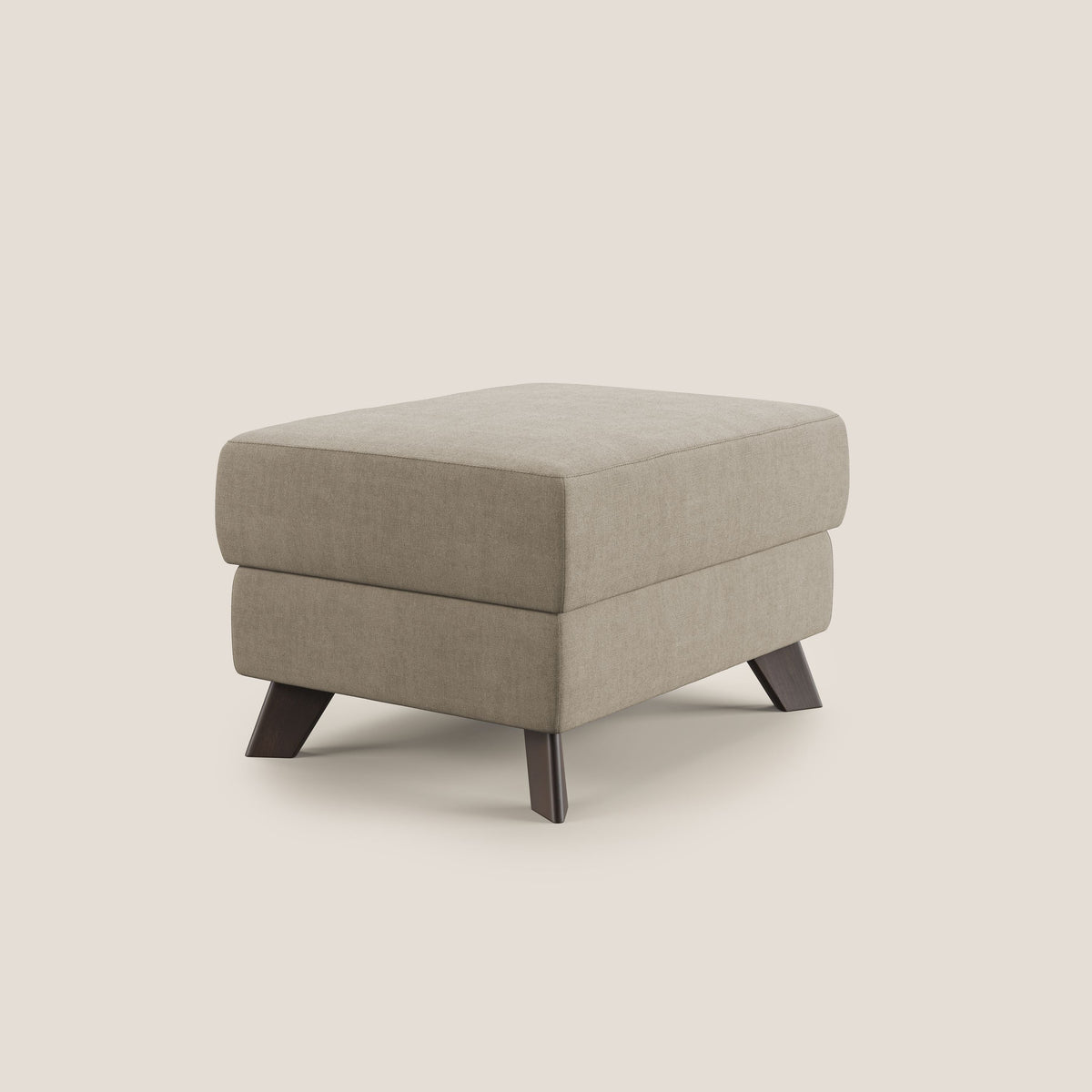 Moon Pouf contenitore e piedini alti in tessuto morbido impermeabile T02 beige - divitt.sbs