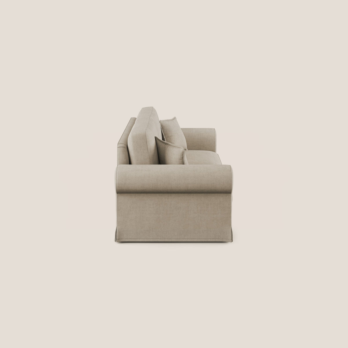 Lady divano classico in piuma d'oca realizzato con tessuto impermeabile T02 beige - divitt.sbs